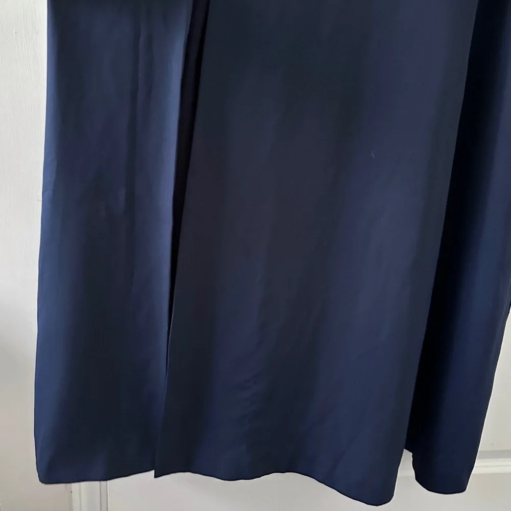 J. Crew Spaghetti Strap Navy Blue Side Split Maxi Dress Women's Size 6 NWT